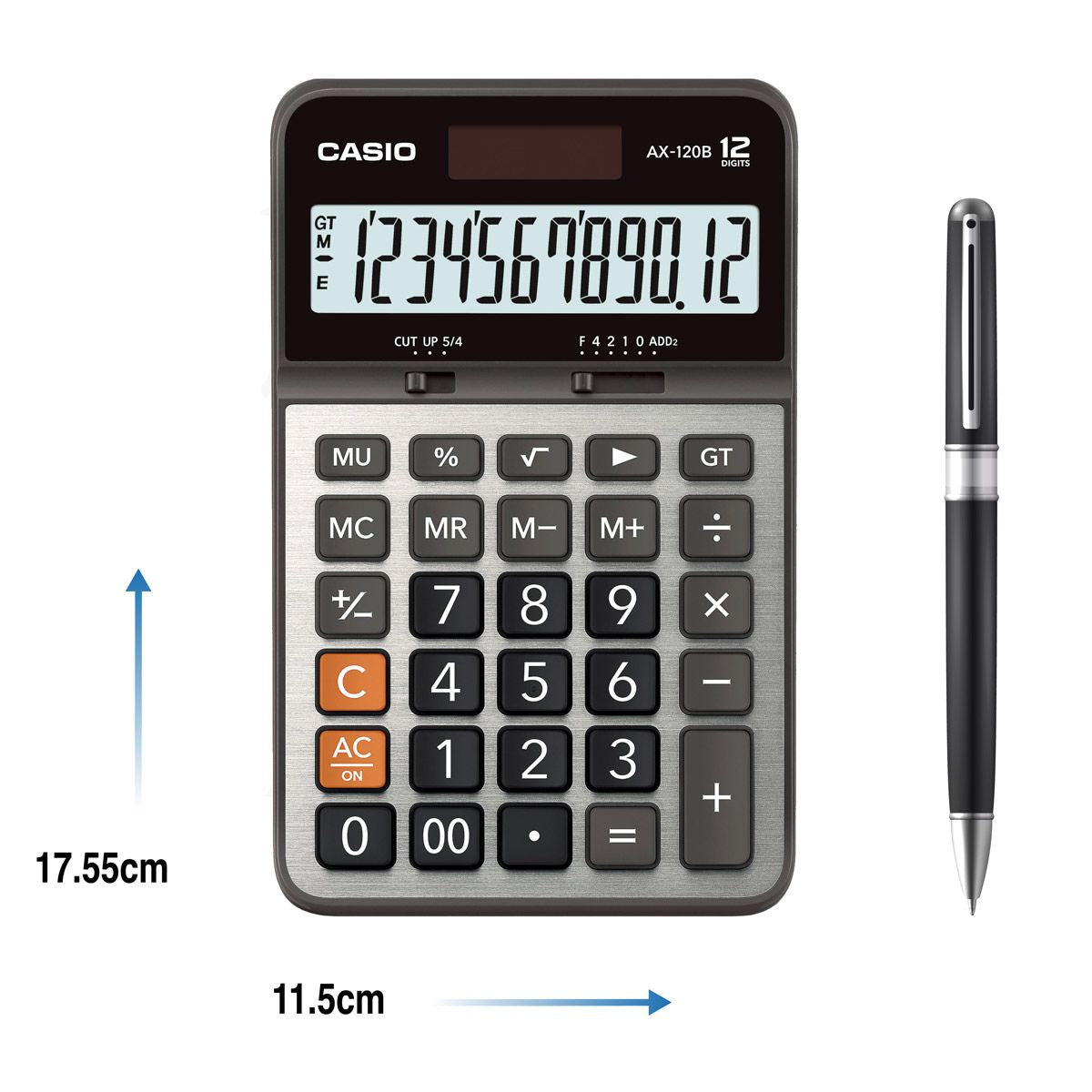 Calculadora de Escritorio Casio Ax-120b Gris 12 Dígitos