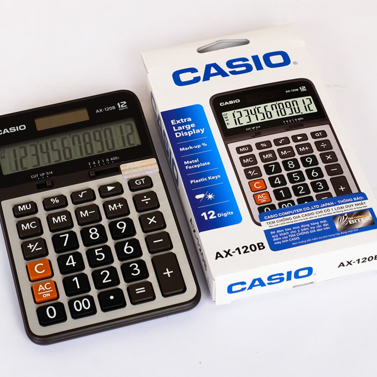 Calculadora de Escritorio Casio Ax-120b Gris 12 Dígitos