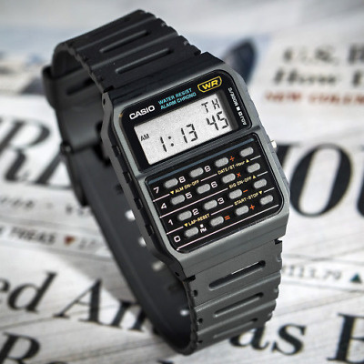 Reloj Digital Casio Calculadora Ca-53w-1z Resina Color Negro