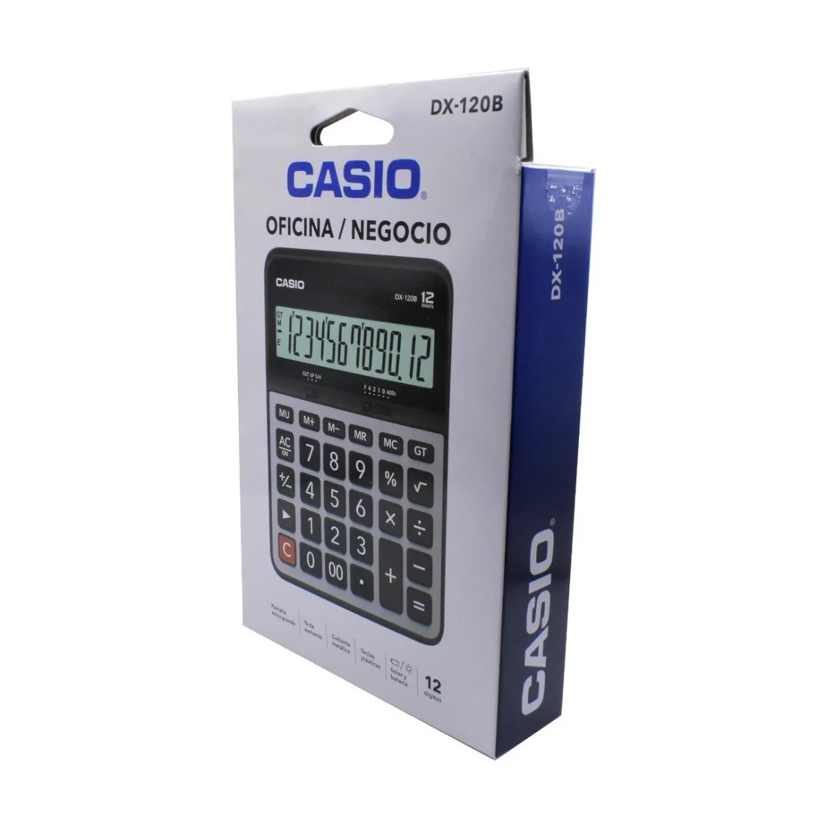 Calculadora Escritorio Casio Dx120b Negro Gris 12 Digitos