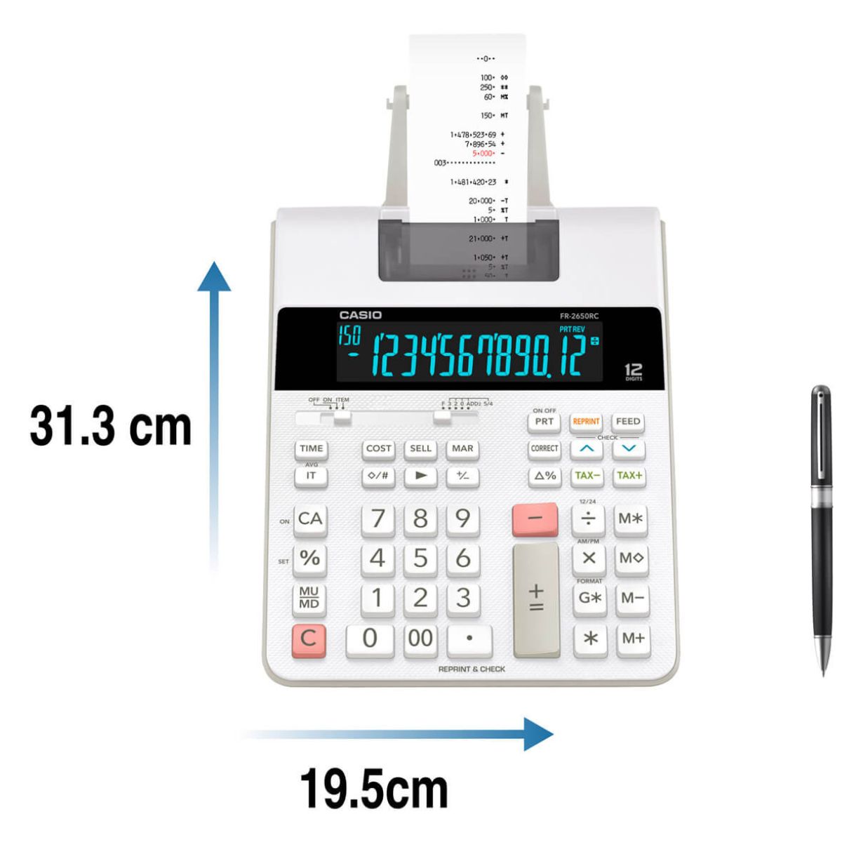 Sumadora Calculadora Impresión Casio Fr-2650rc 12 Dígitos