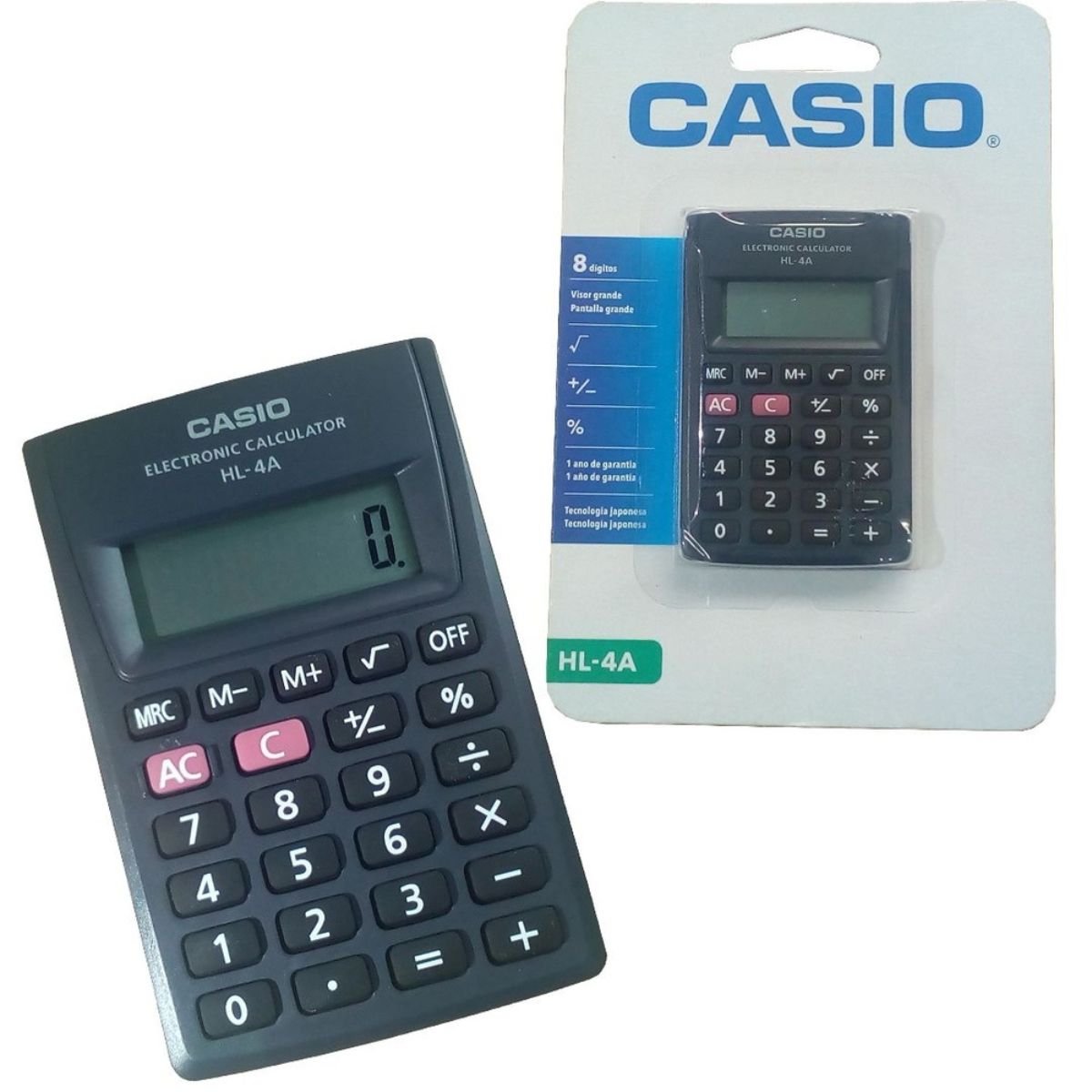 Mini Calculadora Casio Hl-4a 8 Dígitos Portátil Bolsillo
