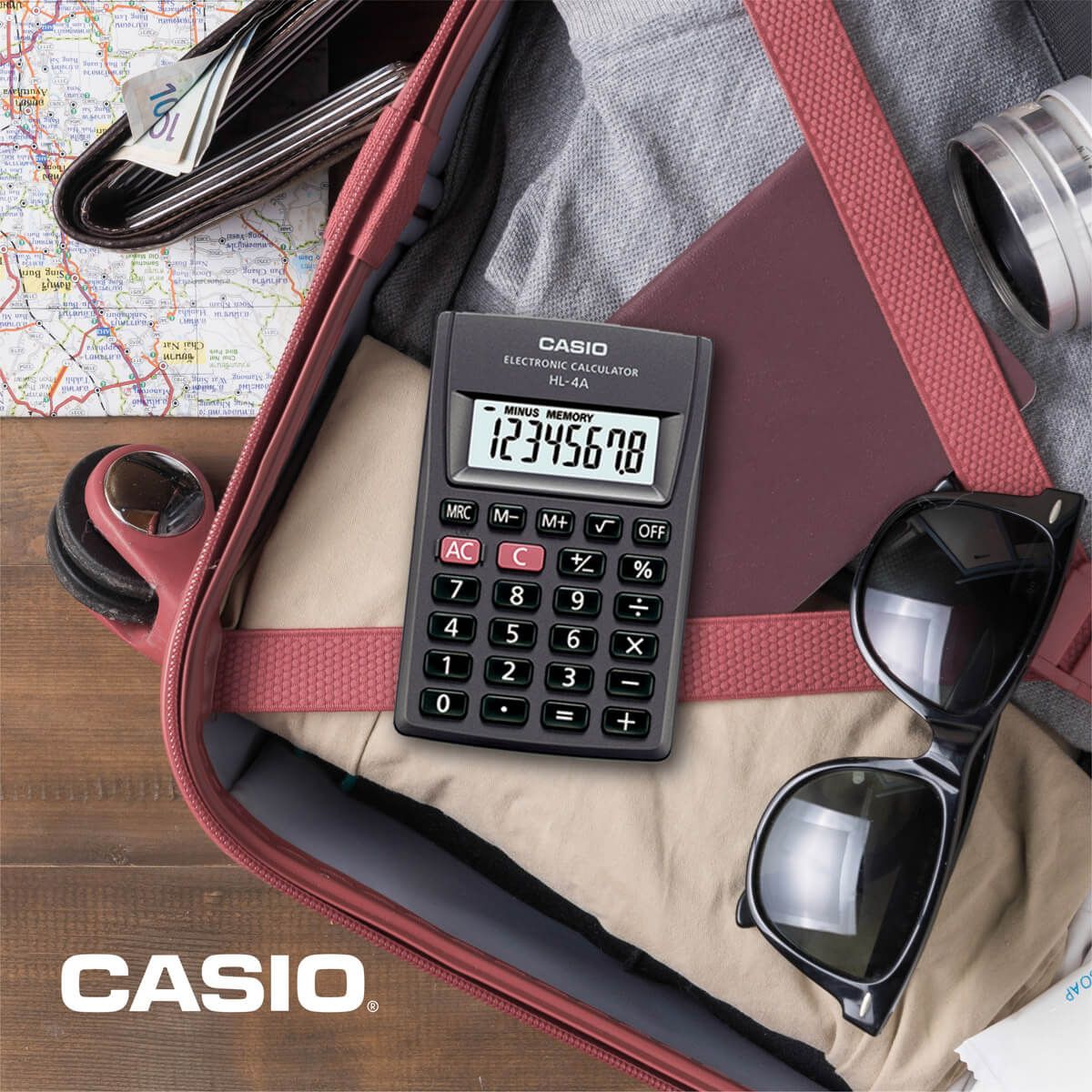 Mini Calculadora Casio Hl-4a 8 Dígitos Portátil Bolsillo