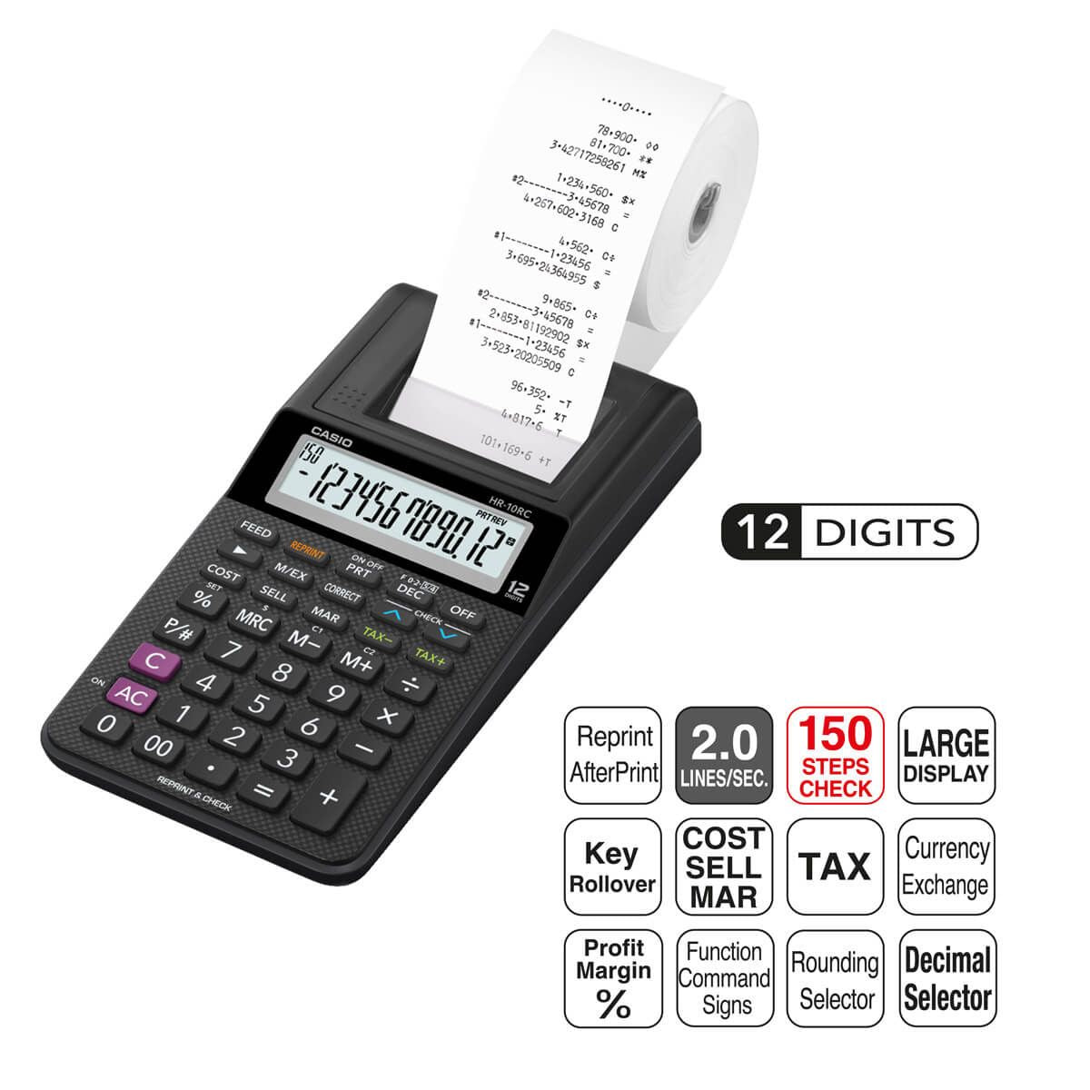 Calculadora Con Impresor Casio Sumadora Hr-10rc