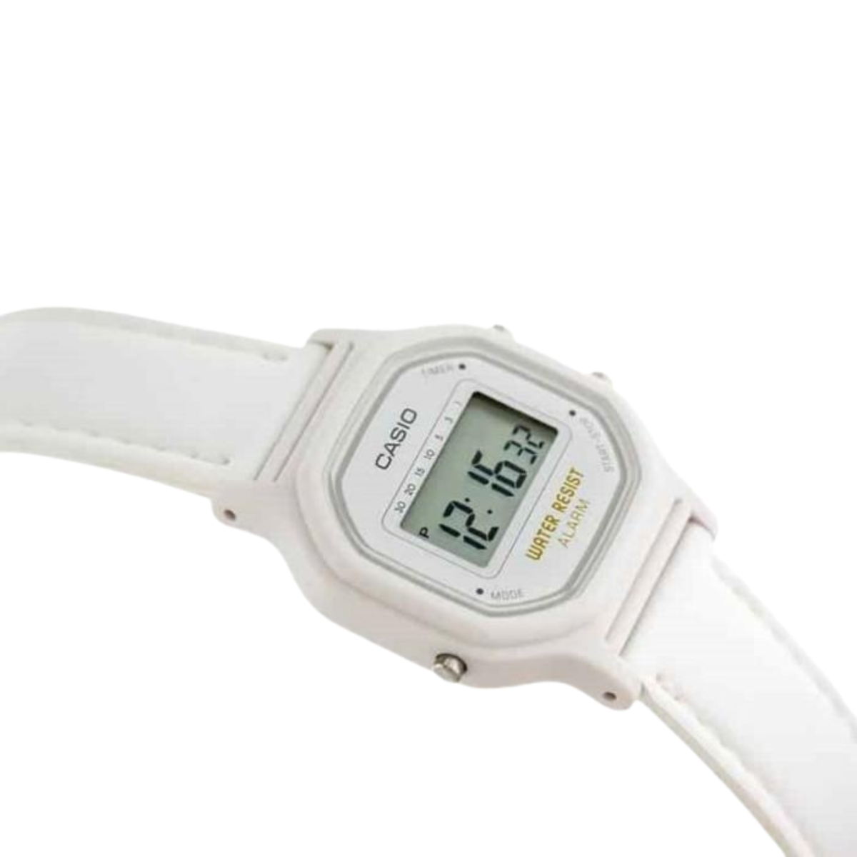 Reloj Casio Clasico La-11wl-7a Dama Retro Correa Piel Blanco