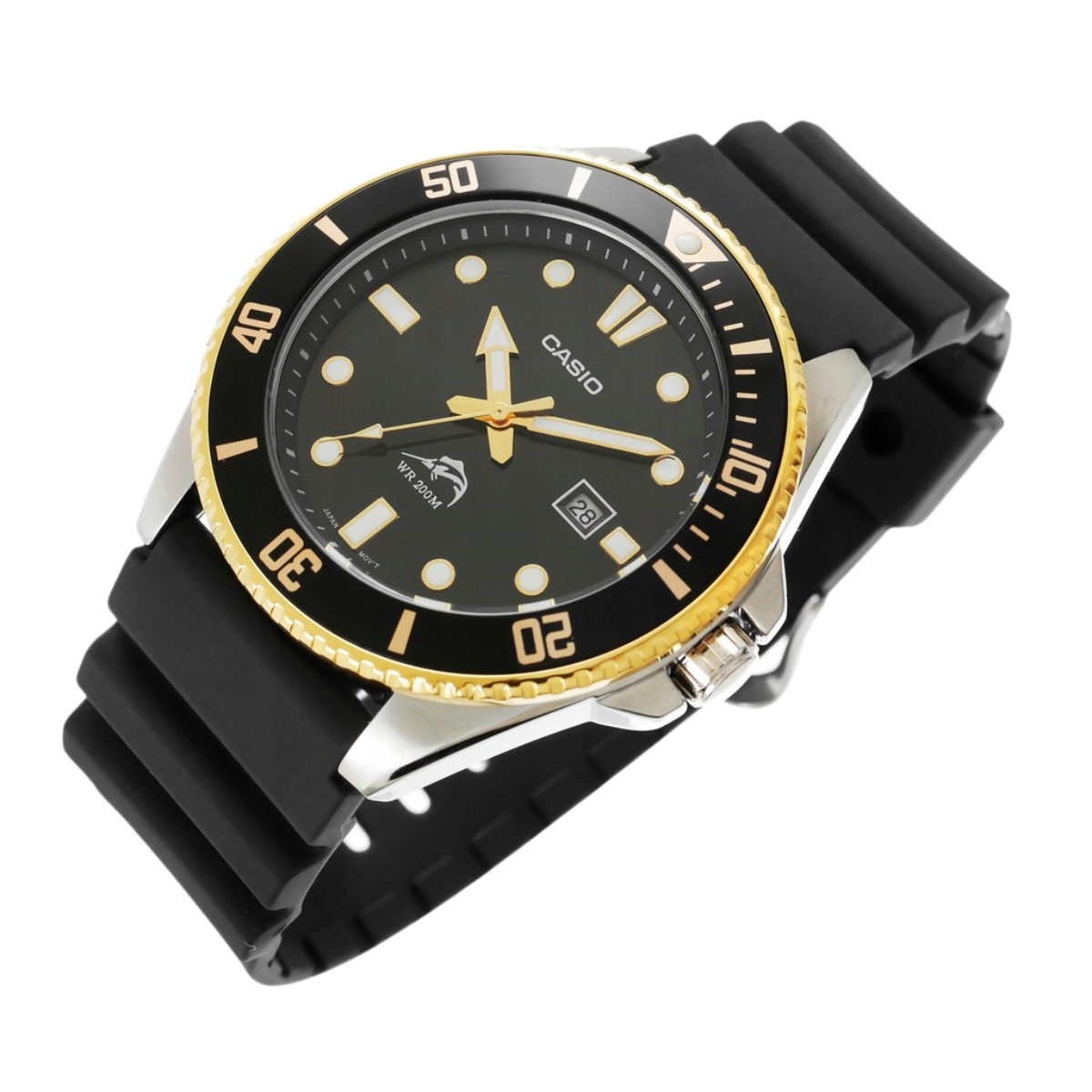 Reloj Casio Mdv-106g-1av C/dorado Negro Resina Negra