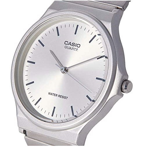 Reloj Casio Quartz Mq-24d-7e Correa Color Plata Bisel Plata