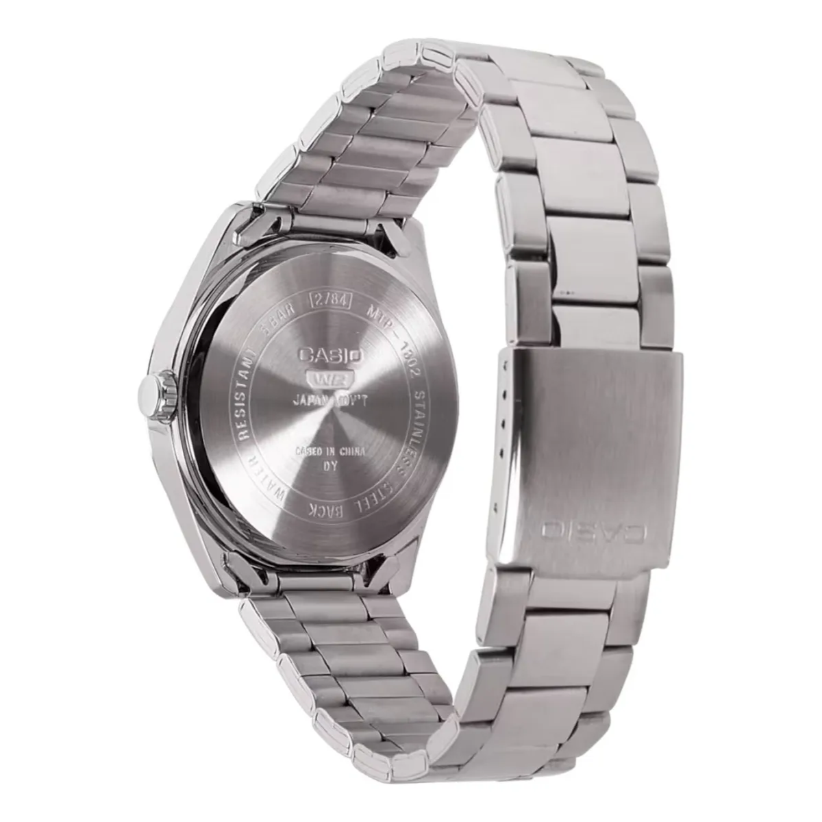 Reloj Casio Analógico Mtp-1302d-2av Plateado Fondo Azul