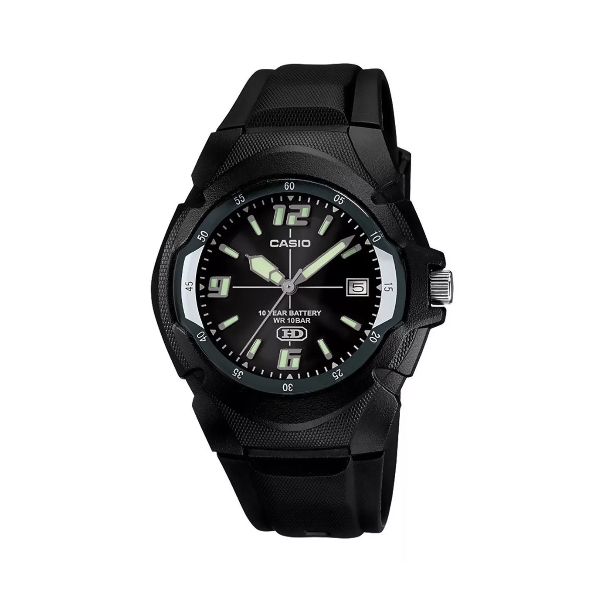 Reloj Casio Mw-600f-1av Resina Color Negro Fondo Negro