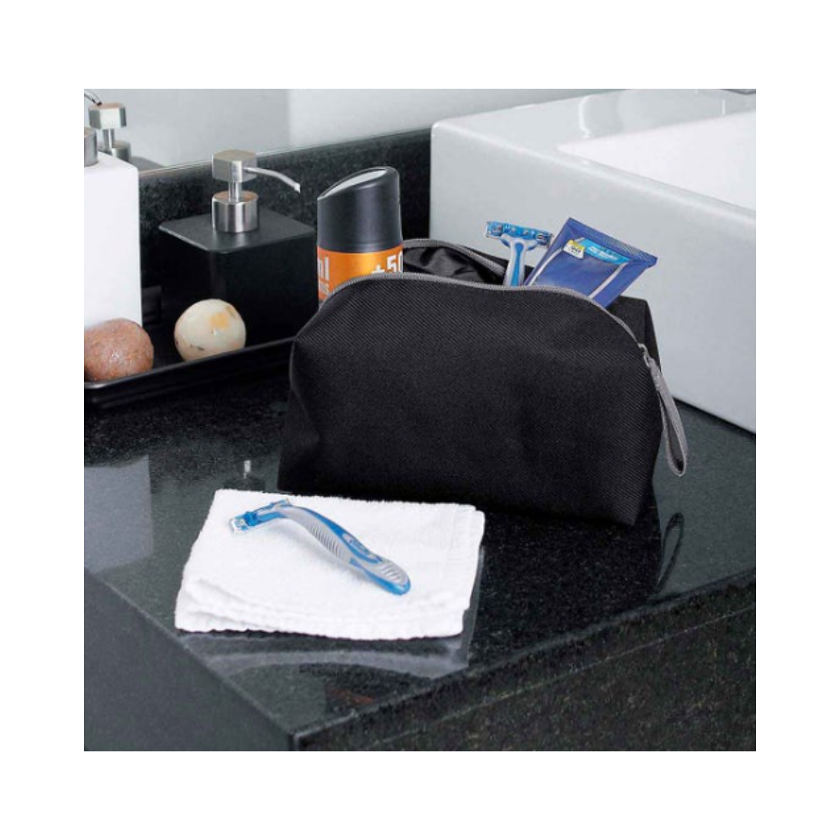 Bolsa Neceser Promoopcion Negro Viaje Poliester Cierre