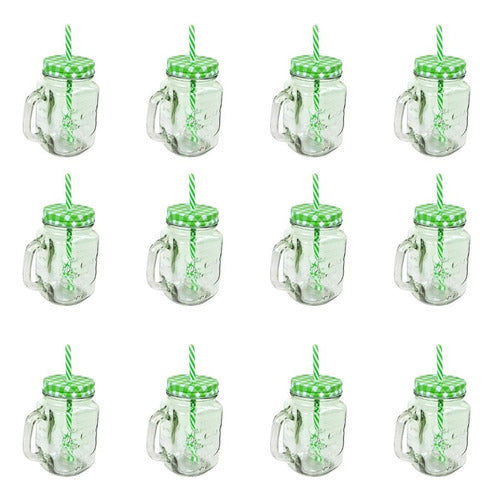 Tarro de albañil, Frasco, Tapa, Tarro, Popotes, Mayoreo, Remate, 12 Pack