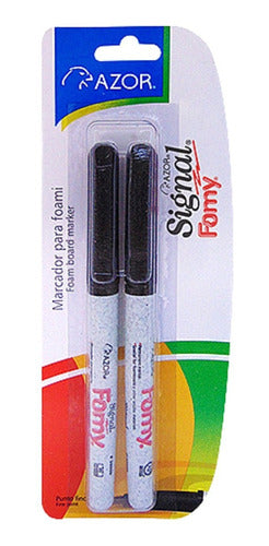 Marcadores Azor Negro Permanente Ultrafino Signal Fomy 2 Piezas