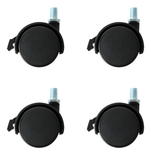 4 Pzs Rodaja Tipo Yoyo Dogotuls Espiga Rosca Freno 2´´