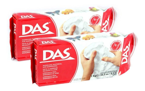 Pasta Masa Das Blanca Para Modelar Cerámica Fría Sin Horno 1kg 2 Piezas