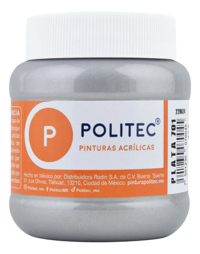 Pintura Metálica Acrílica Mate Politec 250ml Elegir Color