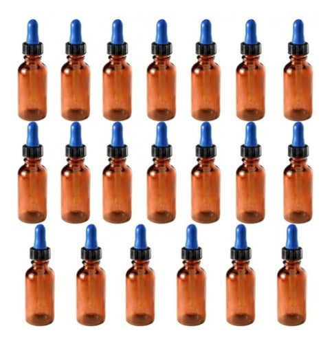 25 Botella Gotero Pipeta Vidrio 30 Ml Ambar Frasco Envase Elegir Color de Pipeta