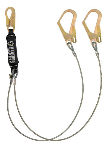 Linea Vida Doble Gancho 1.83m Warthog Safety Cable Acero Gal
