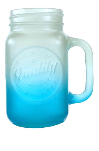 6 Tarro Vaso Frasco Mason Jars Bebida Cristal Vidrio Colores