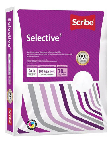 Papel Bond 500 Hojas Scribe Selective Blanco Carta