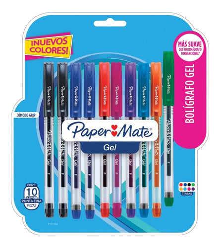 Plumas De Gel Paper Bolígrafos De Colores Mate Punto Fino 10 Piezas
