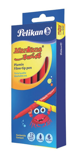 12 Plumones Redondos Pelikan Markana Twist Elegir Color