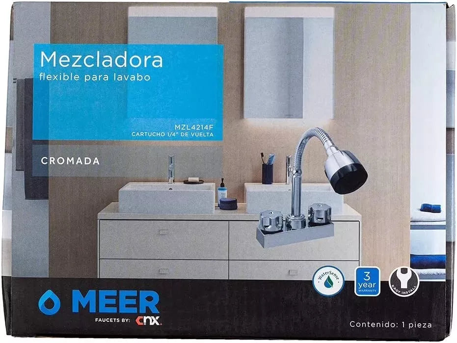 Mezcladora Flexible Lavabo Meer Llave Cocina 1/4 Vuelta