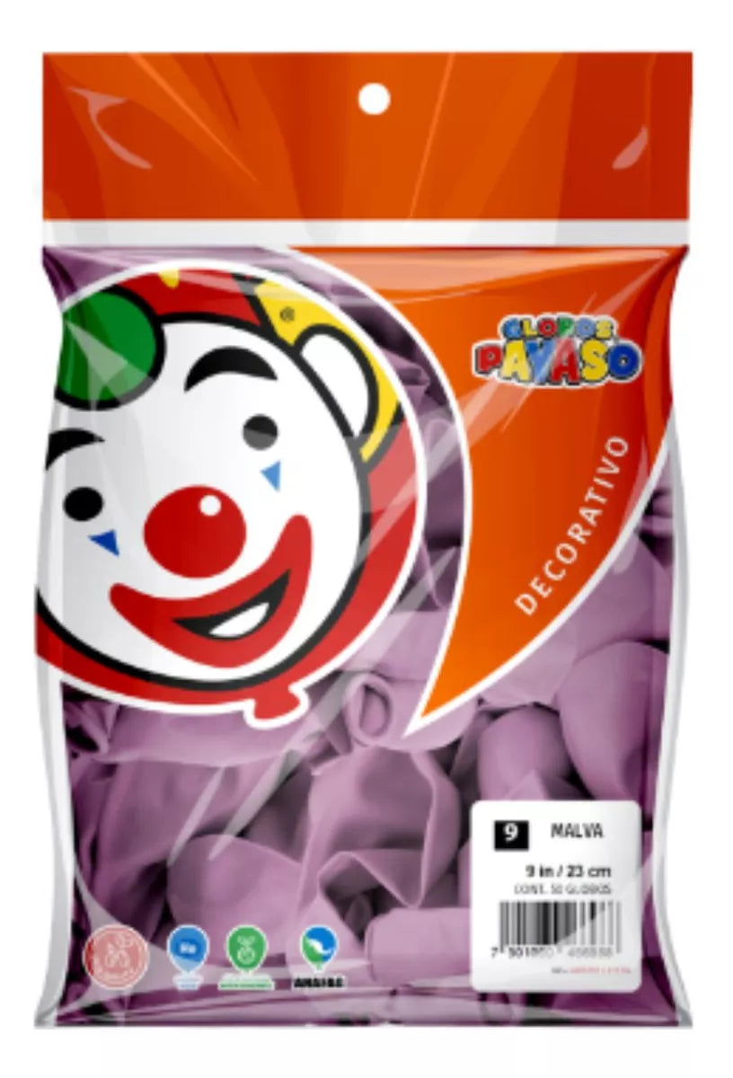 50pz Globos Payaso Vintage N°9 Decoracion Retro