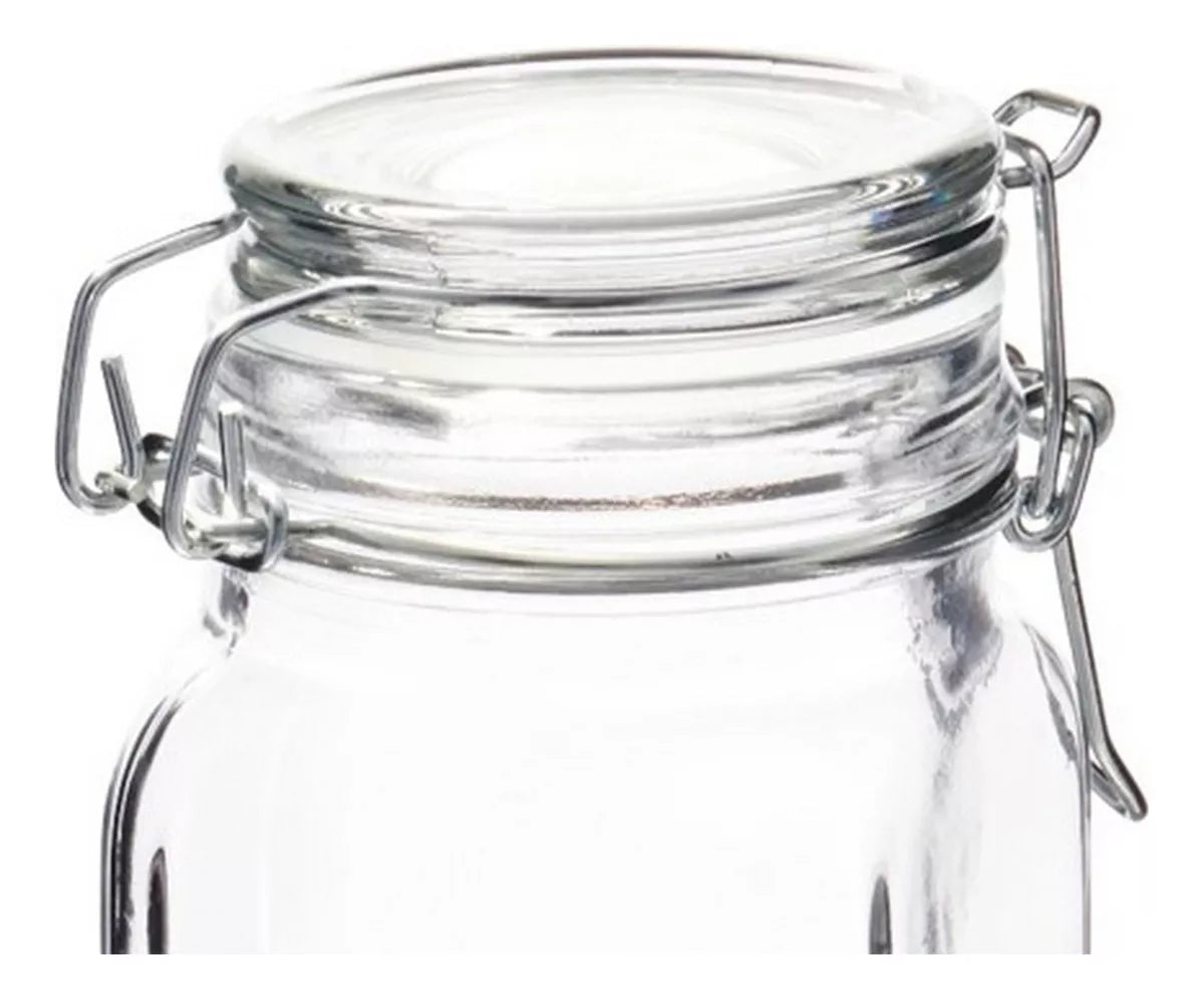 Set 6 Frascos Vidrio Hermetico Almacena Tapa Clip 260 ml