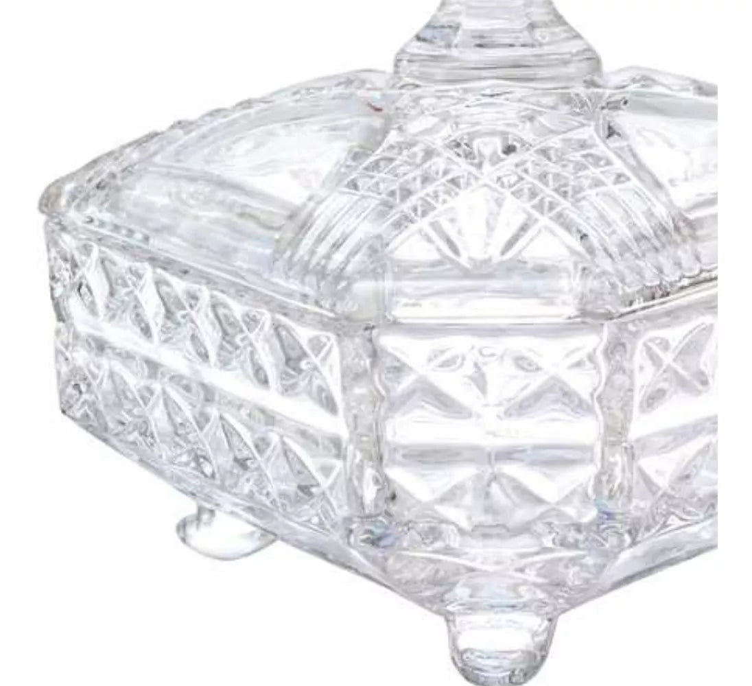 Bombonera Azucarera Dulcero Magestic Vidrio Cristal Labrado