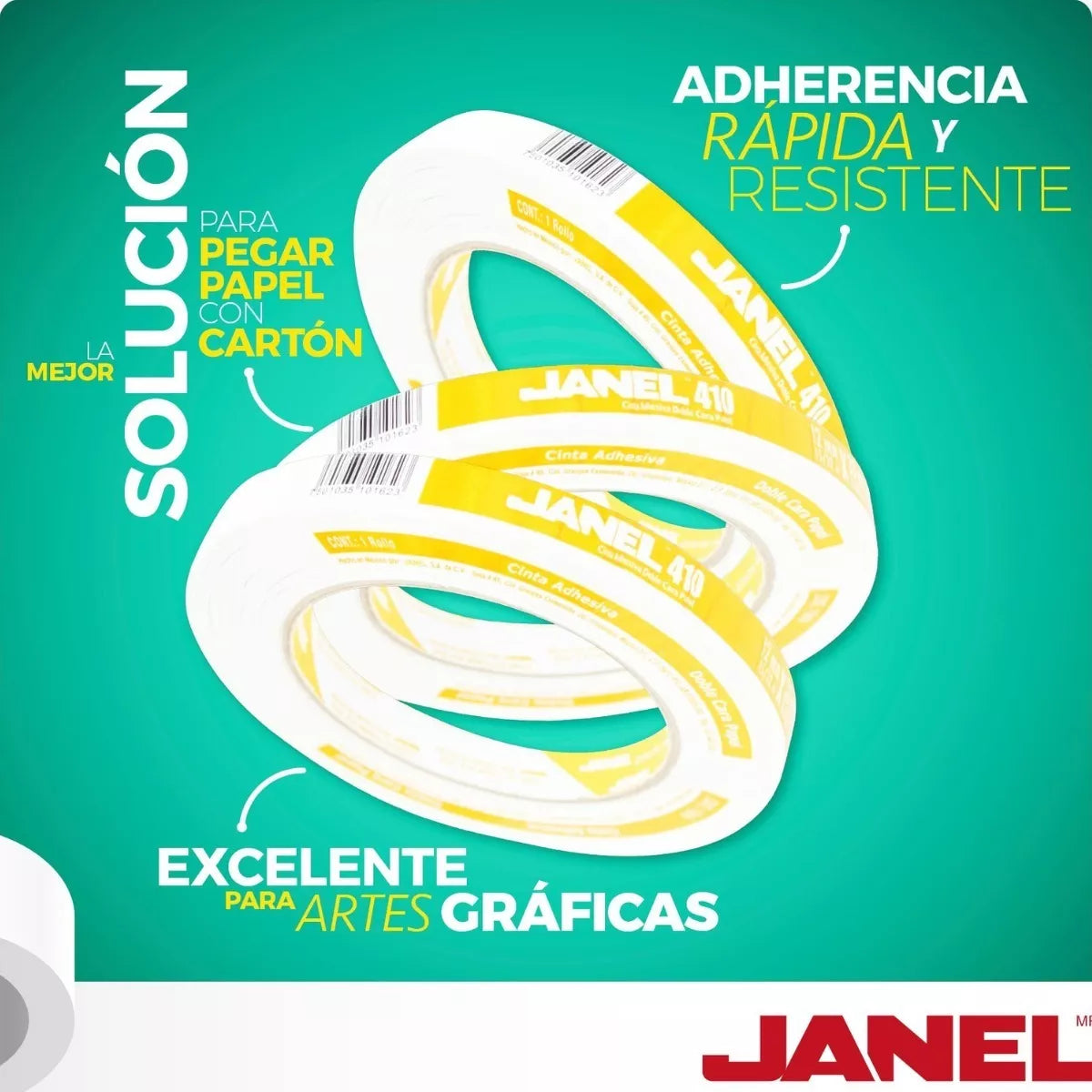 Cinta Doble Cara Janel Adhesiva 410 Papel 18mmx33m