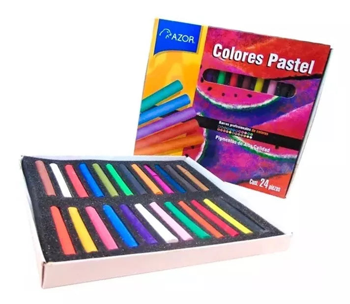 Set 24 Colores Pastel En Seco Gises Dibujo Stafford Azor
