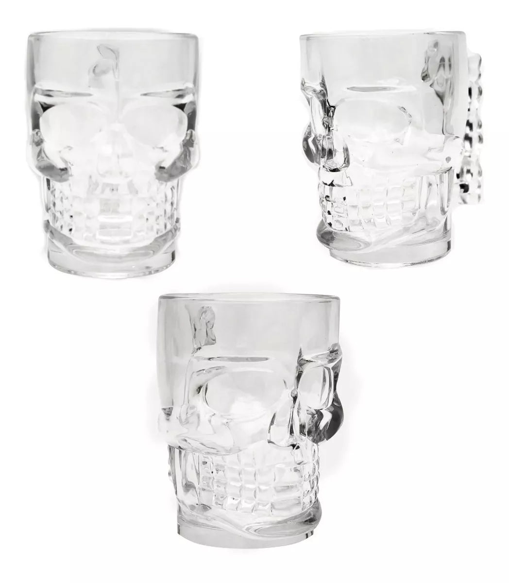 Set 6 Tarro Calavera Craneo Cervecero Michelada Grande 540ml