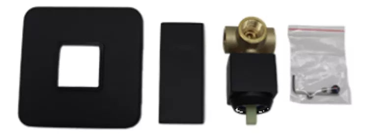 Mezcladora Monomando Cuadrada Meer Regadera Negro Mate Laton