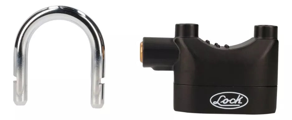 Candado Alarma Lock Doble Cerrojo 70 Mm Negro Llave Puntos