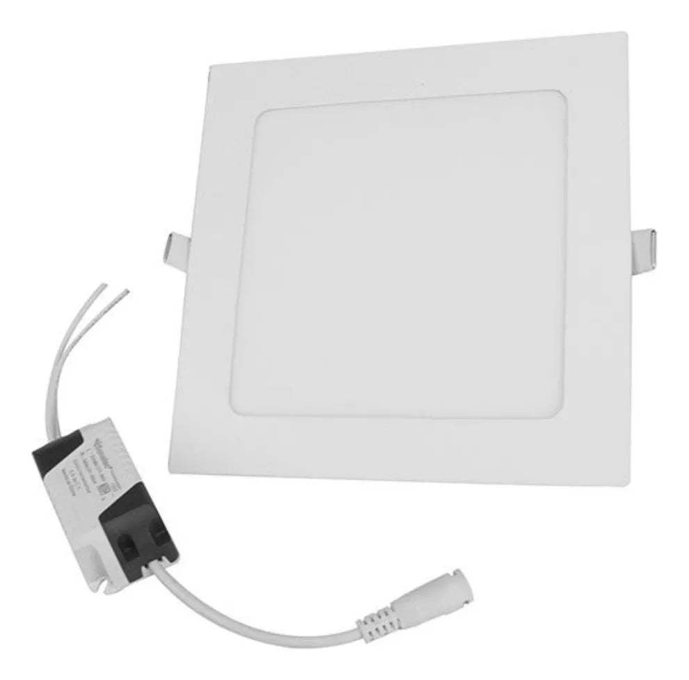 Luminario Led Sanelec 12w Cuadrado Empotrar Luz Cálidablanco