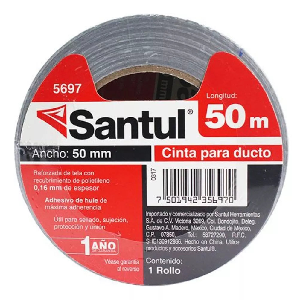 Cinta Adhesiva Ductos 50mm X 50m Santul Reforzada Tela