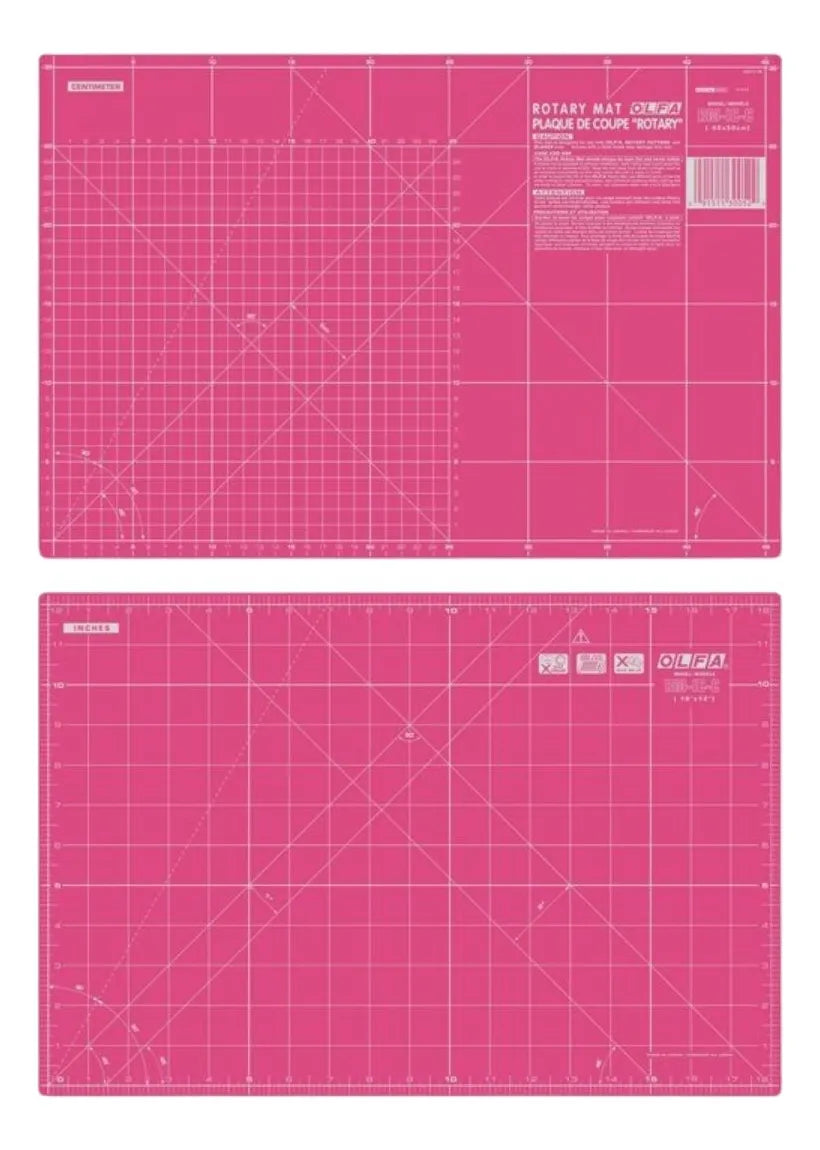 Tapete Corte Olfa Doble Cara Rosa 18x12 Pulgadas Profesional