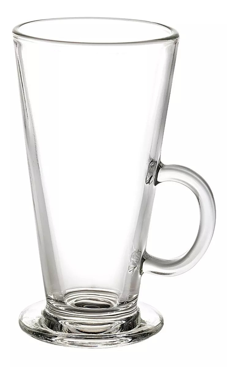 Set De 6 Tazas Para Café Te Conica 280ml Vidrio Capuccino