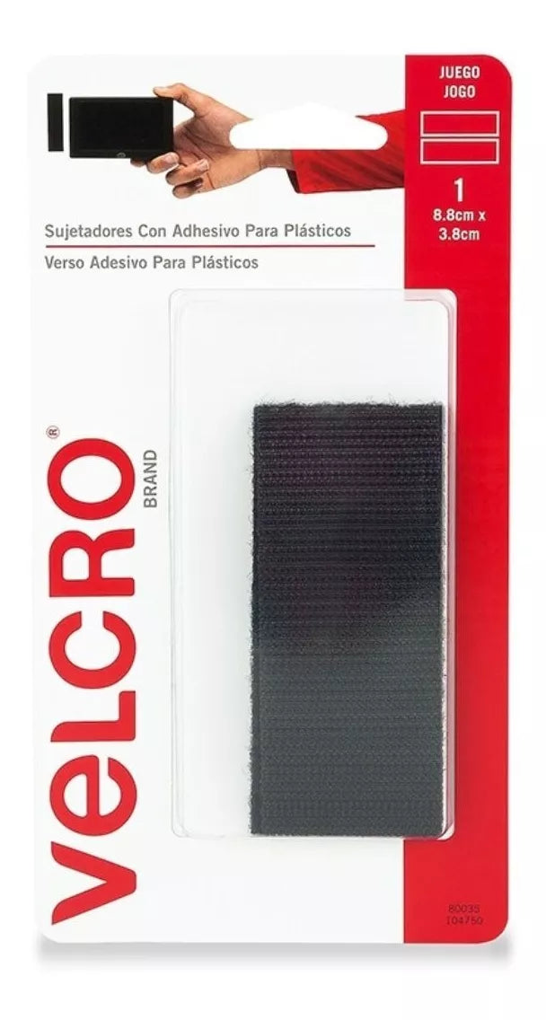 Cinta Adhesiva Velcro ® Sujetador Uso General Tira Negra