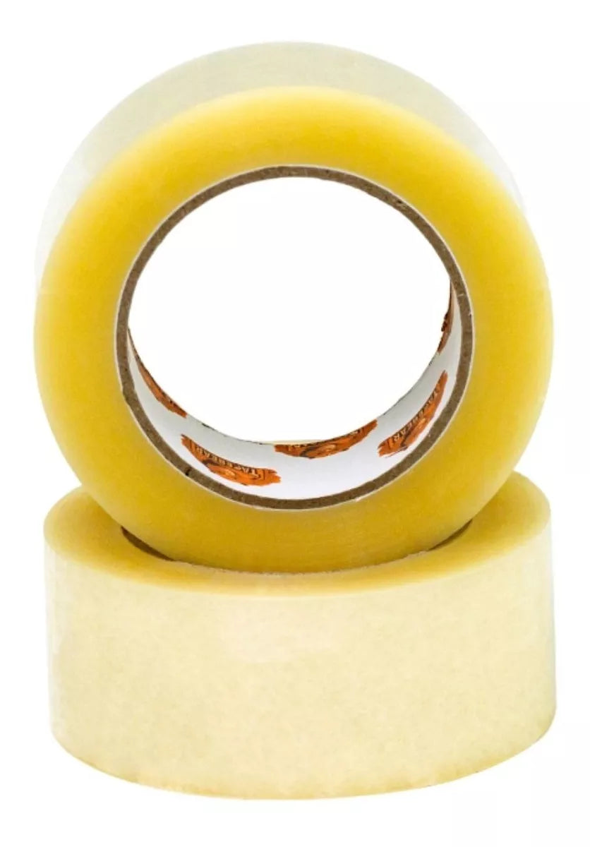 6pz Cinta Canela Transparente Empaque Tapebear Rollo 48mm150m