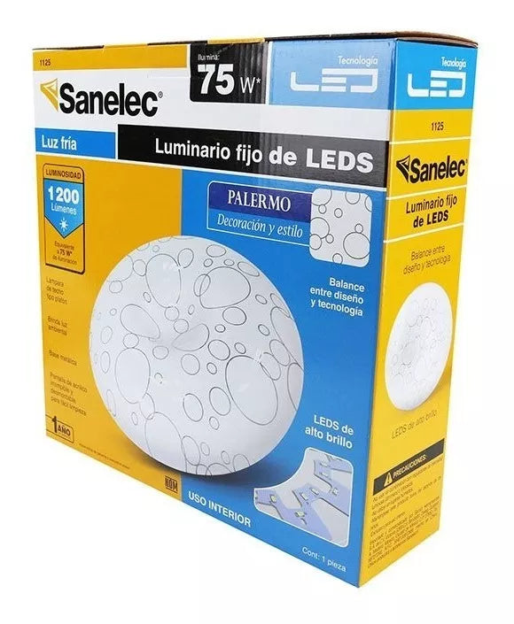 Luminario Led Plafón Sanelec Decorativo Palermo 12w 1125
