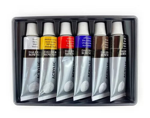 Pintura Acrílica Tubo Daler Rowney Simply 12ml Set 6 Colores