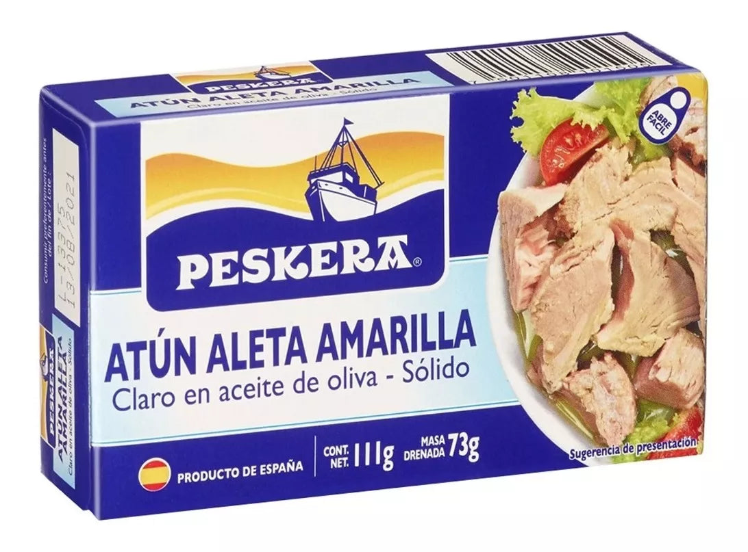Atún Aleta Amarilla Aceite Oliva Peskera Premium Lata 111g