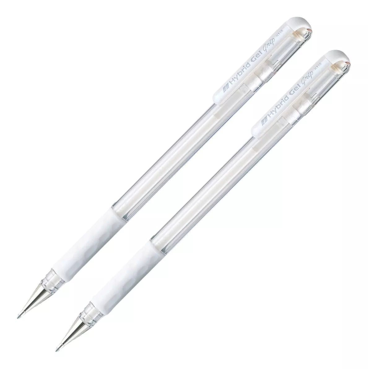 2 Bolígrafo Tinta Blanca Gel Metalica Pentel Hybrid Gel Grip