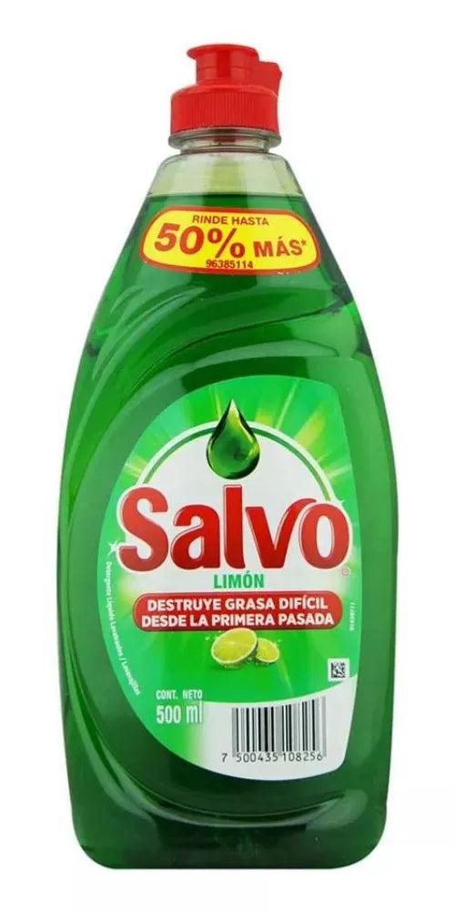 Jabon Liquido Lavatrastes Salvo 500ml Limon Desengrasante