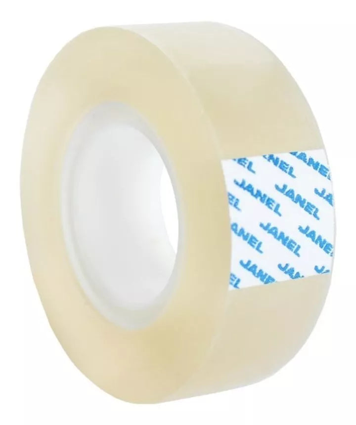 10 Cinta Adhesiva Janel Transparente 24mmx65m Rollo Chica