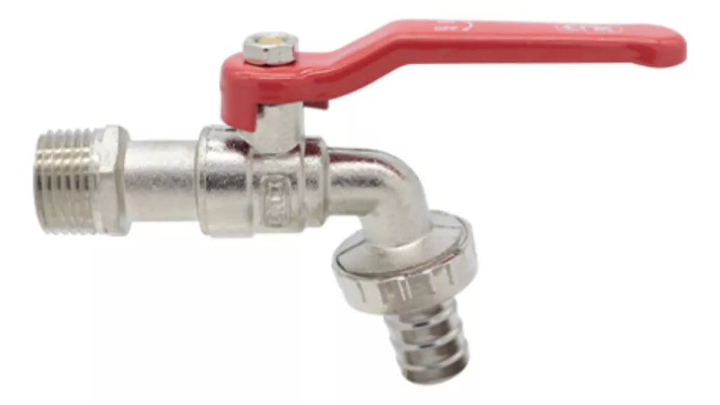 Llave Nariz Italiana 1/2'' Cnx Jardin Maneral Zinc Niquelado