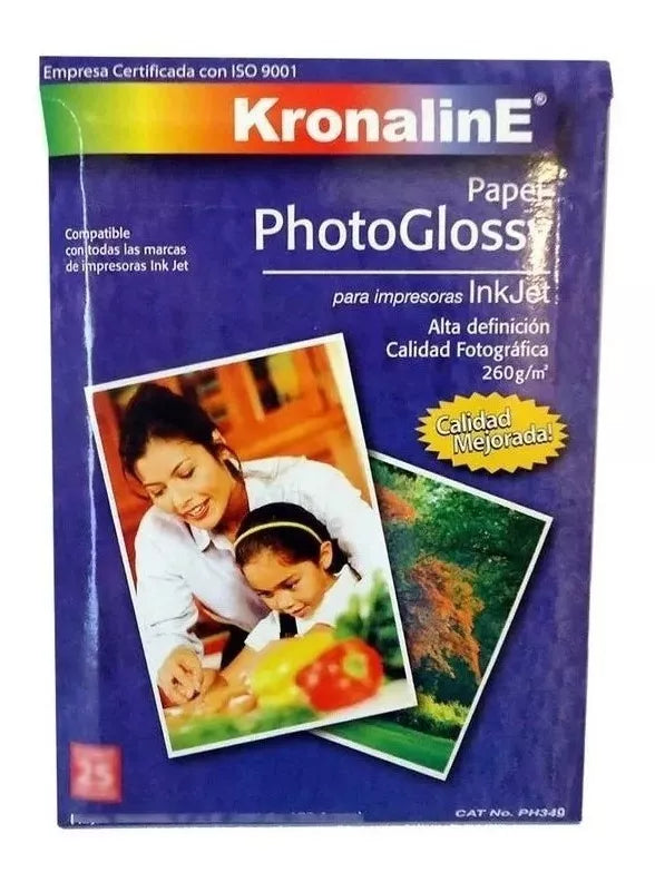 Papel Fotográfico Brillante 25 Pack 4x6 Kronaline Ph349 Foto