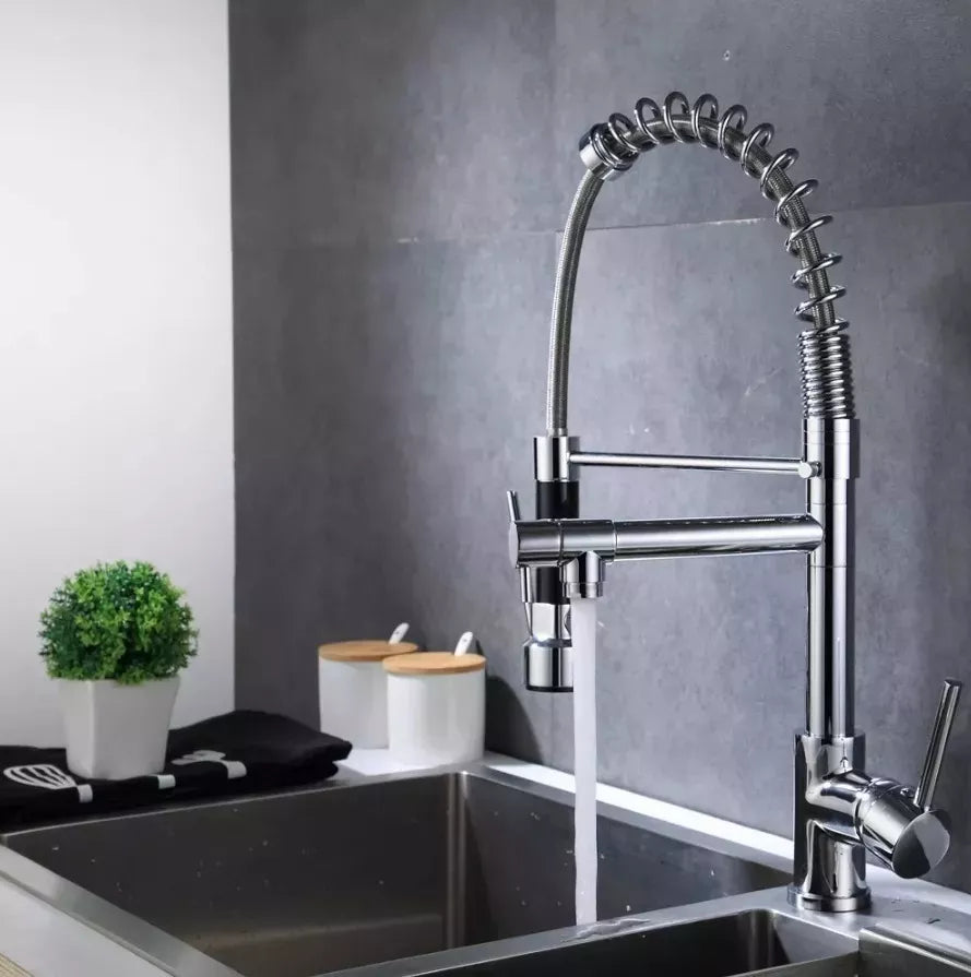 Mezcladora Monomando Fregadero Meer Flexible Color Plateado