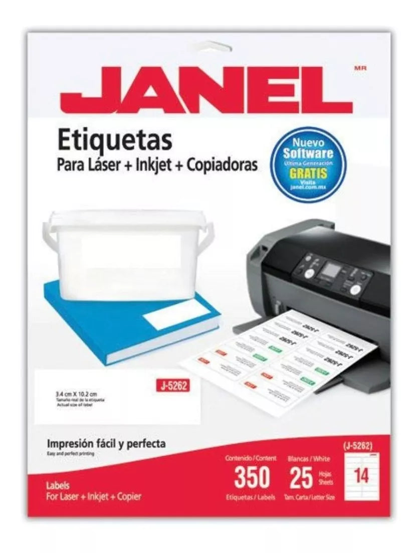 Etiquetas Láser Janel Adherible Impresora Papel Inkjet - MarchanteMX